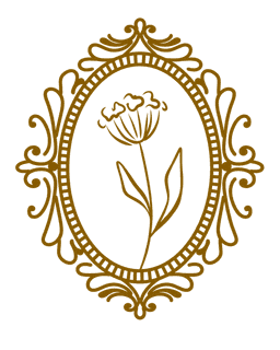 Emblema dourado da Pink Flor